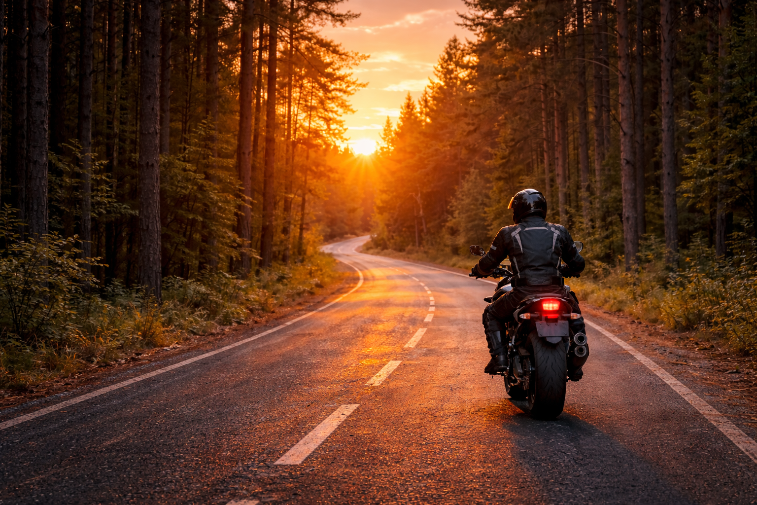 Motocyklista na trasie